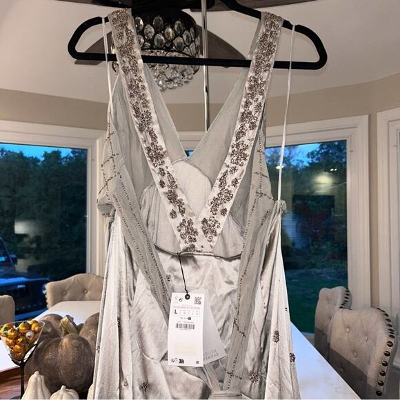 Zara Women’s Satin Dress with Embroidery Limited Edition Size M NWT - Picture 15 of 16